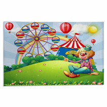 A Clown At The Hilltop With A Carnival Rugs 60309334