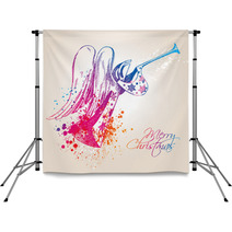 A Colorful Christmas Angel With Drops And Sprays Backdrops 27308770