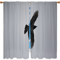 A Crow Flying In The Sky Window Curtains 101157218