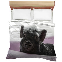 A Cute Little Piggy With A Soap Foam - Hygiene Concept Bedding 47923868