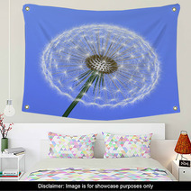A Dandelion On Blue Background Wall Art 62808922