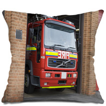 A Fire Engine Leaving The Fire Station Pillows 8652606