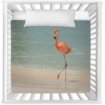 A Flamingo Walking On A Tropical Beach Nursery Decor 181298417