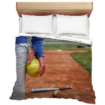A Girl And Her Softball, Glove, And Bat Bedding 3425867