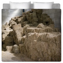 A Huge Hay Stack In A Barn Bedding 58267843