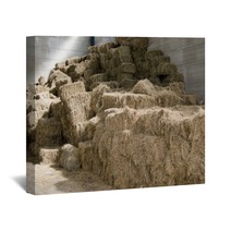 A Huge Hay Stack In A Barn Wall Art 58267843