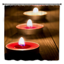 A Line Of Burning Candles Bath Decor 43748342