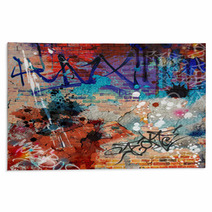 A Messy Graffiti Wall Background Rugs 9954756
