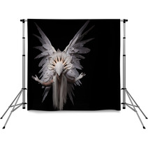 A Portrait Of A Young Girl And A White Angel Costume Backdrops 94558299