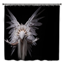 A Portrait Of A Young Girl And A White Angel Costume Bath Decor 94558299