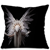 A Portrait Of A Young Girl And A White Angel Costume Pillows 94558299