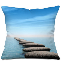 A Row Of Stones In Water Pillows 11815459