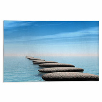 A Row Of Stones In Water Rugs 11815459