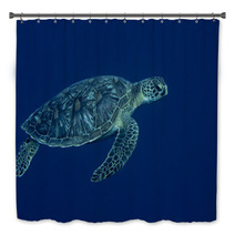 A Sea Turtle Portrait Close Up While Looking At You Bath Decor 63841573