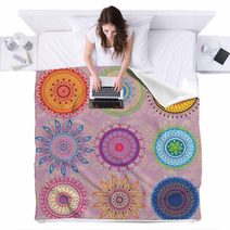 A Set Of 9-colored Mandalas Blankets 41773858