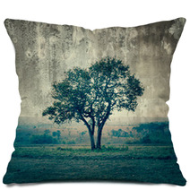 A Single Tree Represent Loneliness And Sadness Pillows 64485400