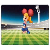 A Soccer Field With An Energetic Cheerdancer Rugs 52562990