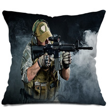 A Soldier In The Smoke After The Explosion Pillows 37667278