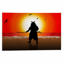 A Stock Vector Illustration Of A Japan Landlord On Sunset Beach Rugs 39288910