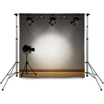 A Vintage Theater Spotlight On A White Background Backdrops 5402305