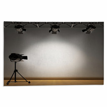 A Vintage Theater Spotlight On A White Background Rugs 5402305