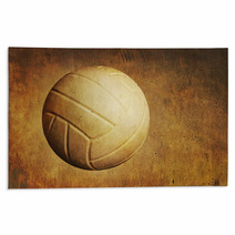 A Volleyball On A Grunge Textured Background Rugs 54714844