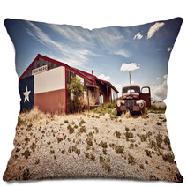 Abandoned Restaraunt On Route 66 Road In USA Pillows 38279230