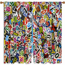 ABC Collage Window Curtains 40659798