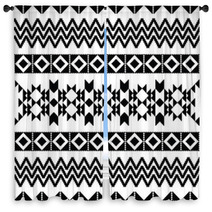Absract Geometric Pattern In Ethnic Style Window Curtains 69298132