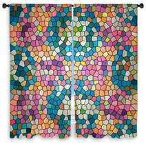 Abstrack Colorful Mosaic Background Window Curtains 62837489