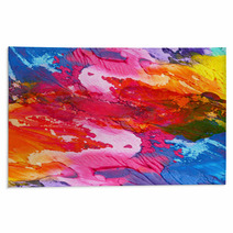 Abstract Acrylic Hand Painted Background Rugs 40192825