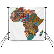 Abstract Africa Patchwork Traditional Fabric Pattern Vector Map Backdrops 207943438