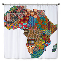 Abstract Africa Patchwork Traditional Fabric Pattern Vector Map Bath Decor 207943438