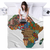 Abstract Africa Patchwork Traditional Fabric Pattern Vector Map Blankets 207943438