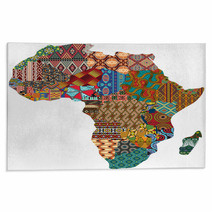 Abstract Africa Patchwork Traditional Fabric Pattern Vector Map Rugs 207943438