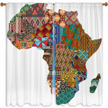 Abstract Africa Patchwork Traditional Fabric Pattern Vector Map Window Curtains 207943438