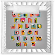 Abstract Alphabet Font Paper Cut Out Style Nursery Decor 86627444