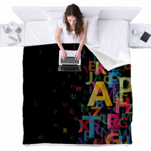 Abstract Alphabet On Black Background # Vector Blankets 40254058