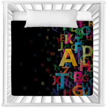 Abstract Alphabet On Black Background # Vector Nursery Decor 40254058