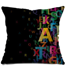 Abstract Alphabet On Black Background # Vector Pillows 40254058