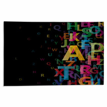 Abstract Alphabet On Black Background # Vector Rugs 40254058