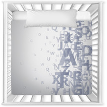Abstract Alphabet On White Background # Vector Nursery Decor 40254346