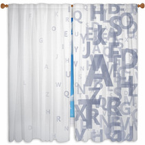 Abstract Alphabet On White Background # Vector Window Curtains 40254346