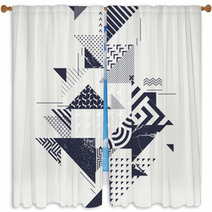Abstract Art Background With Geometric Elements Window Curtains 136945653