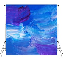 Abstract Art Oil Painting Background Violet Blue White Brush Strokes On Paper Multicolored Contemporary Artwork Backdrops 308706278