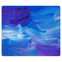 Abstract Art Oil Painting Background Violet Blue White Brush Strokes On Paper Multicolored Contemporary Artwork Rugs 308706278