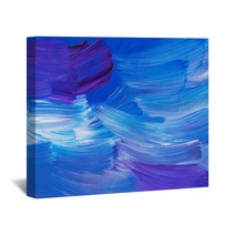 Abstract Art Oil Painting Background Violet Blue White Brush Strokes On Paper Multicolored Contemporary Artwork Wall Art 308706278