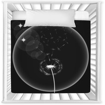 Abstract Art Unusual Monochrome Background Vector Dandelion Nursery Decor 71133355
