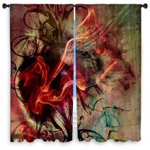 Abstract Art Window Curtains 77685717