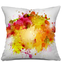 Abstract Artistic Background Of Autumn Colors Pillows 45296699